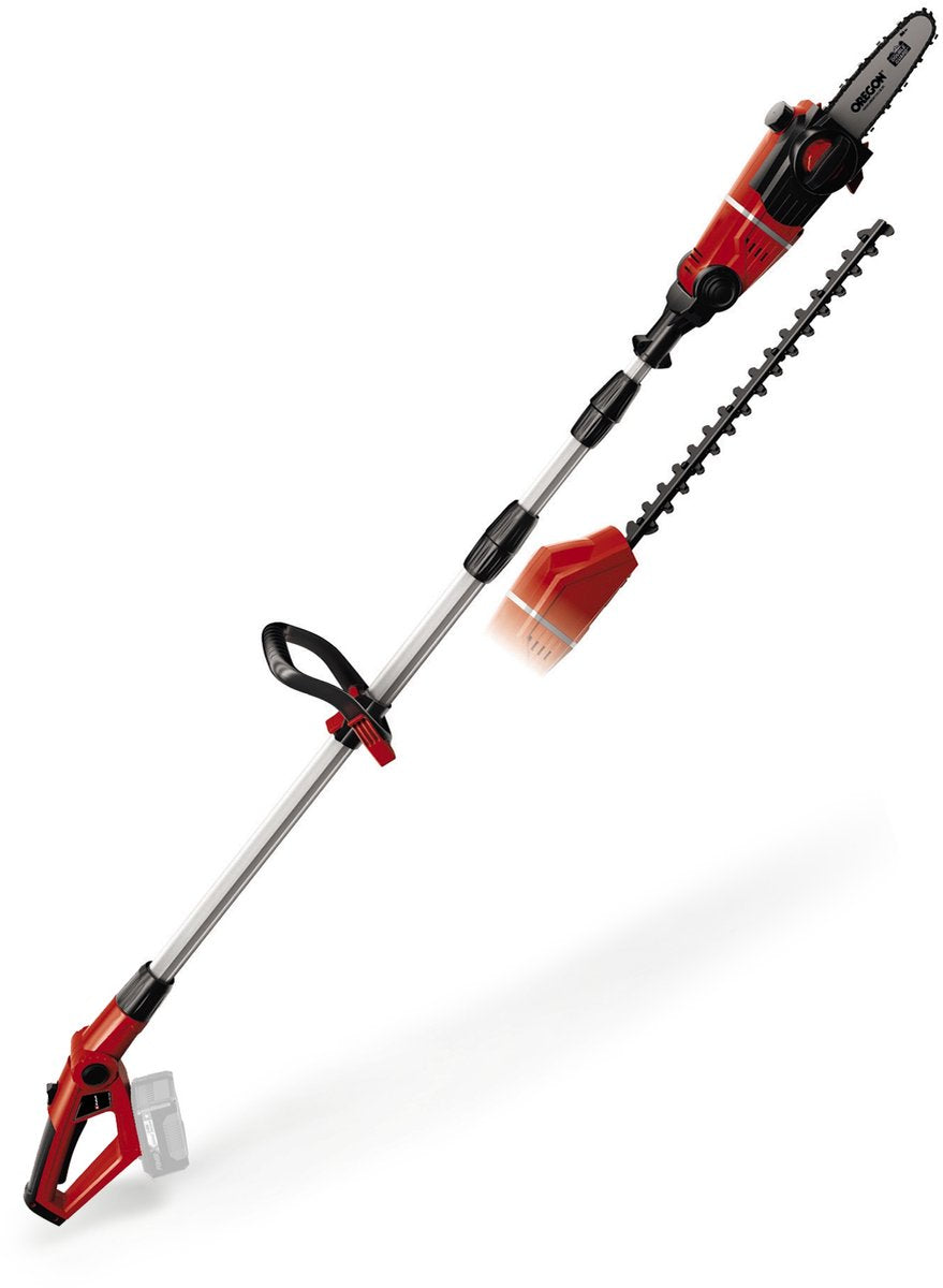 Einhell Akku-Garten-Multitool GE-HC 18 Li T Kit – Power X-Change – 18 V 3,0 Ah Li-Ion – Kettensägenblattlänge: 200 mm – Heckenscherenblattlänge: 450 mm – Zahnabstand: 16 mm – exkl. Akku und Ladegerät