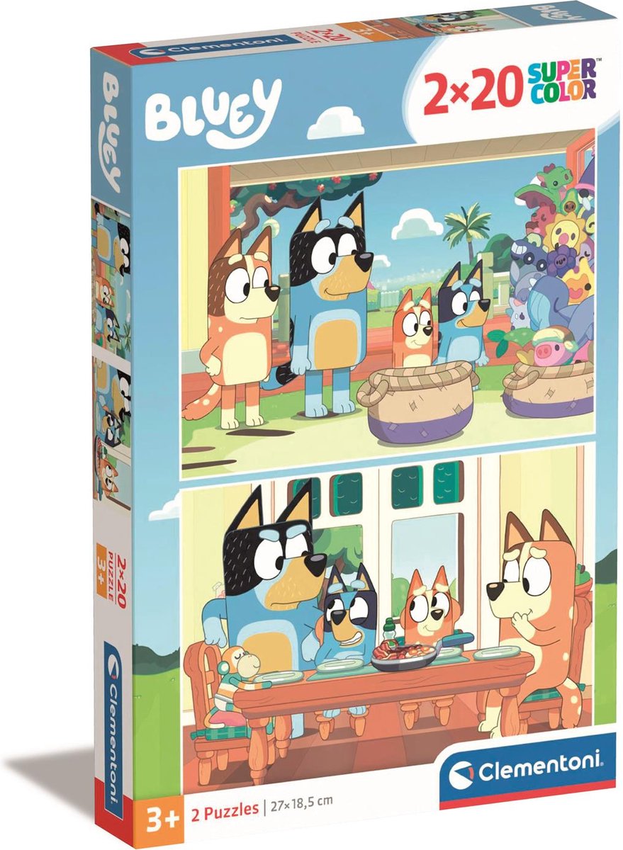 Clementoni Jigsaw Puzzle Super Color Bluey, 2x20st.