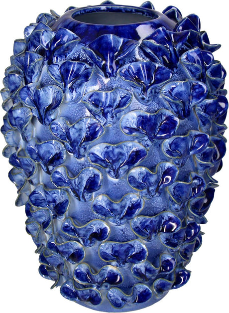 Hd collection vaas aardewerk blauw 23x23x30.5cm