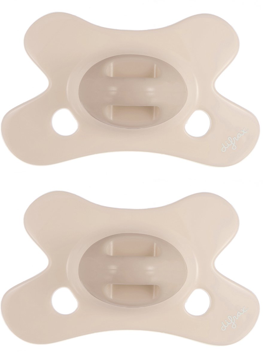 Difrax Schnuller Natur – 0 bis 6 Monate – Beige – 2 Stück