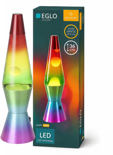 Eglo lava lavalamp - led - 36 cm - regenboog - tafellamp