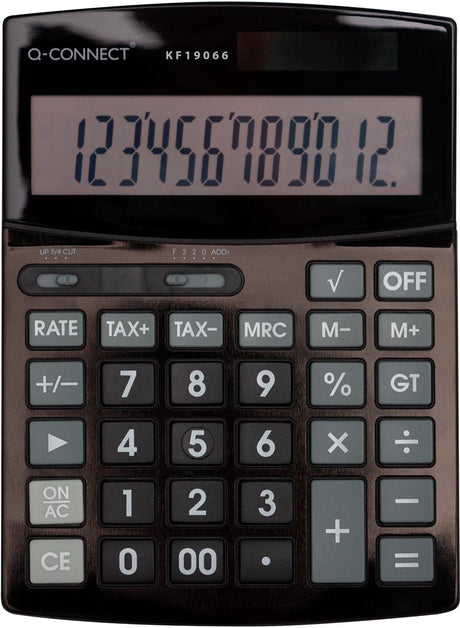 Q-connect bureaurekenmachine kf19066 | 12 cijfers | zwart
