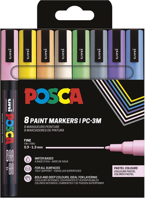Posca paintmarker uni pc3m f pastel 8st assorti