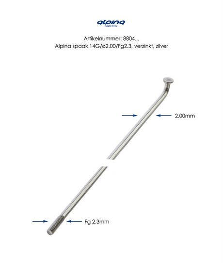 Alpina Spacken 266-14 Ø2.33mm FG 2,3 Zink (144 Stücke)