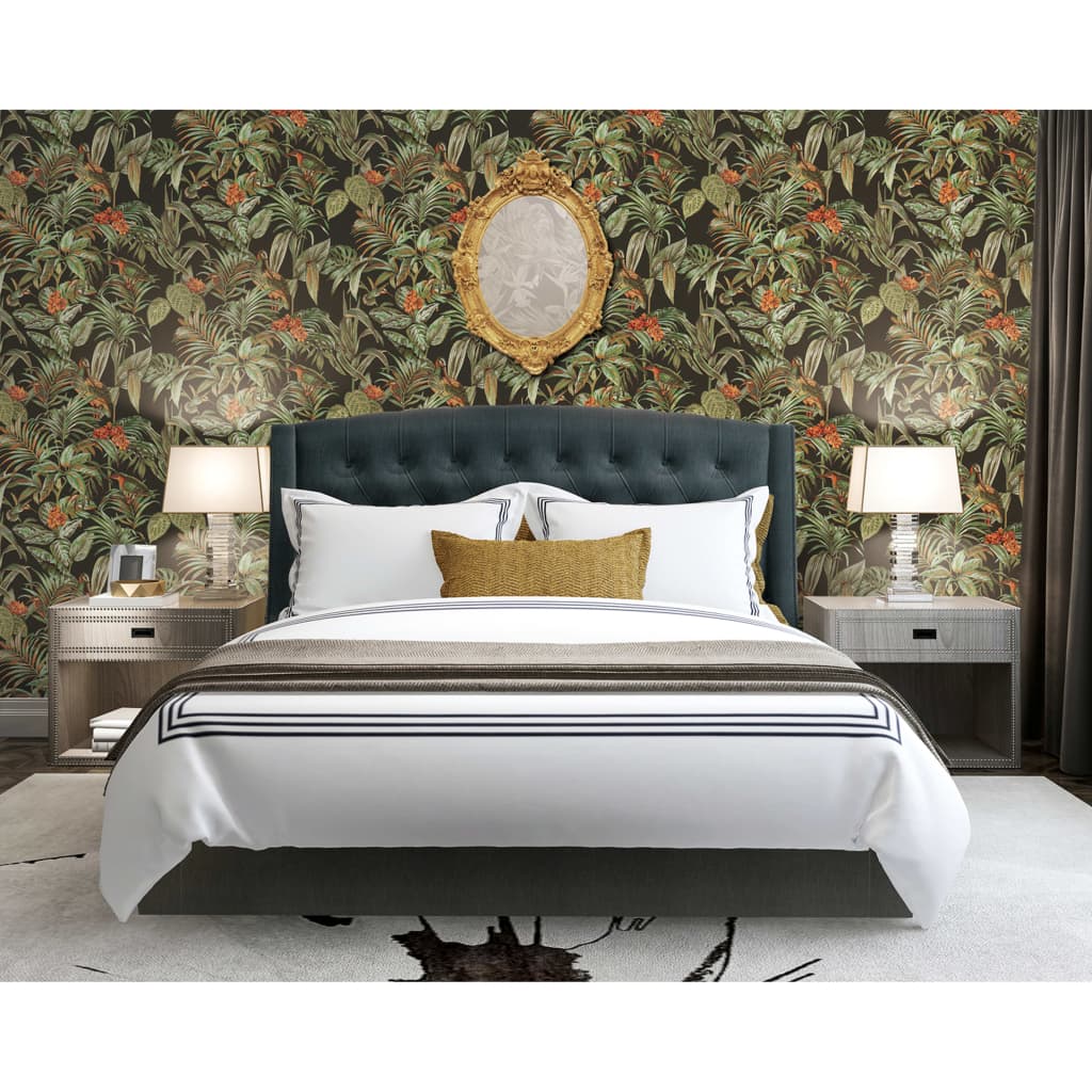 Dutch Wallcoverings Tapete Paradiesvogel Schwarz