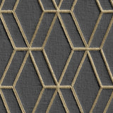 Dutch Wallcoverings Tapete sechseckig Schwarz und Gold