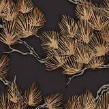 Dutch Wallcoverings Tapete Kiefer Schwarz und Gold