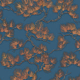 Dutch Wallcoverings Tapete Kiefer Gold und Blau