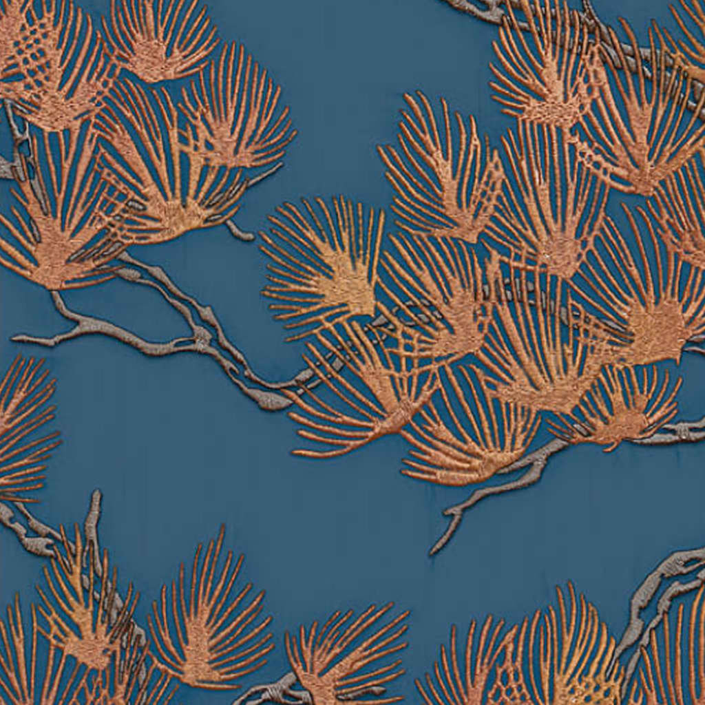 Dutch Wallcoverings Tapete Kiefer Gold und Blau