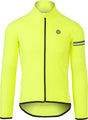 Agu essential - thermo fietsshirt lange mouwen - wielrenshirt - heren - geel - xl - geborstelde binnenkant - ademend - drie achterzakken - winddichte boorden