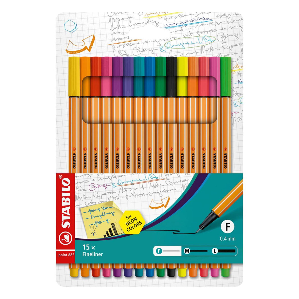 Stabilo point 88 10+5 neon im Koffer