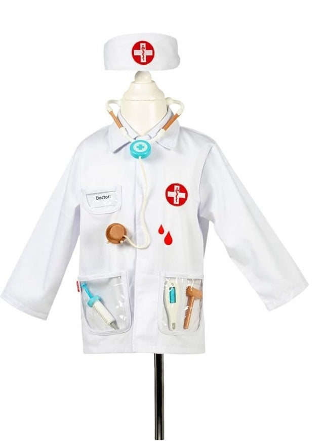 Souza for kids dokter kostuum speelgoedset voor kinderen 4-7 jaar 104-122 cm.