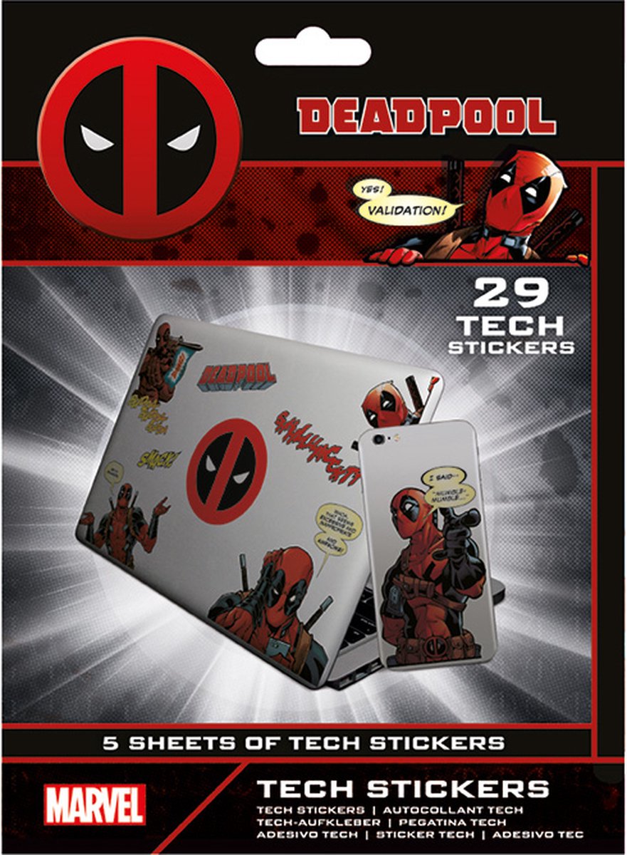 Marvel stickerset - deadpool - 5 vellen