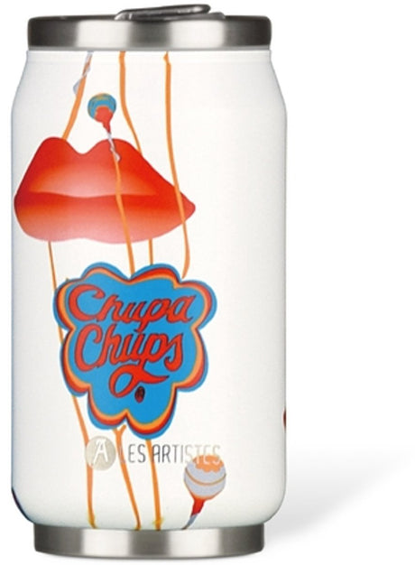 Les Artistes Paris Thermobecher Dose 280 ml – mit integriertem Strohhalm – Chupa Kiss – LP-A4346