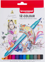 Bruynzeel Fineliner-Pinselstifte, 12 Stk.
