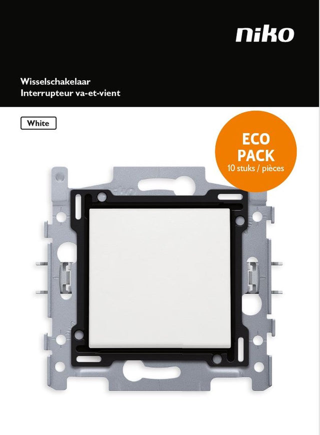 Niko original inbouw wisselschakelaar - 10 stuks - wit