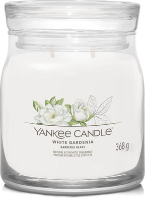 Yankee Candle – mittelgroße Duftkerze mit weißer Gardenie – 50 Brennstunden – 2 Dochte