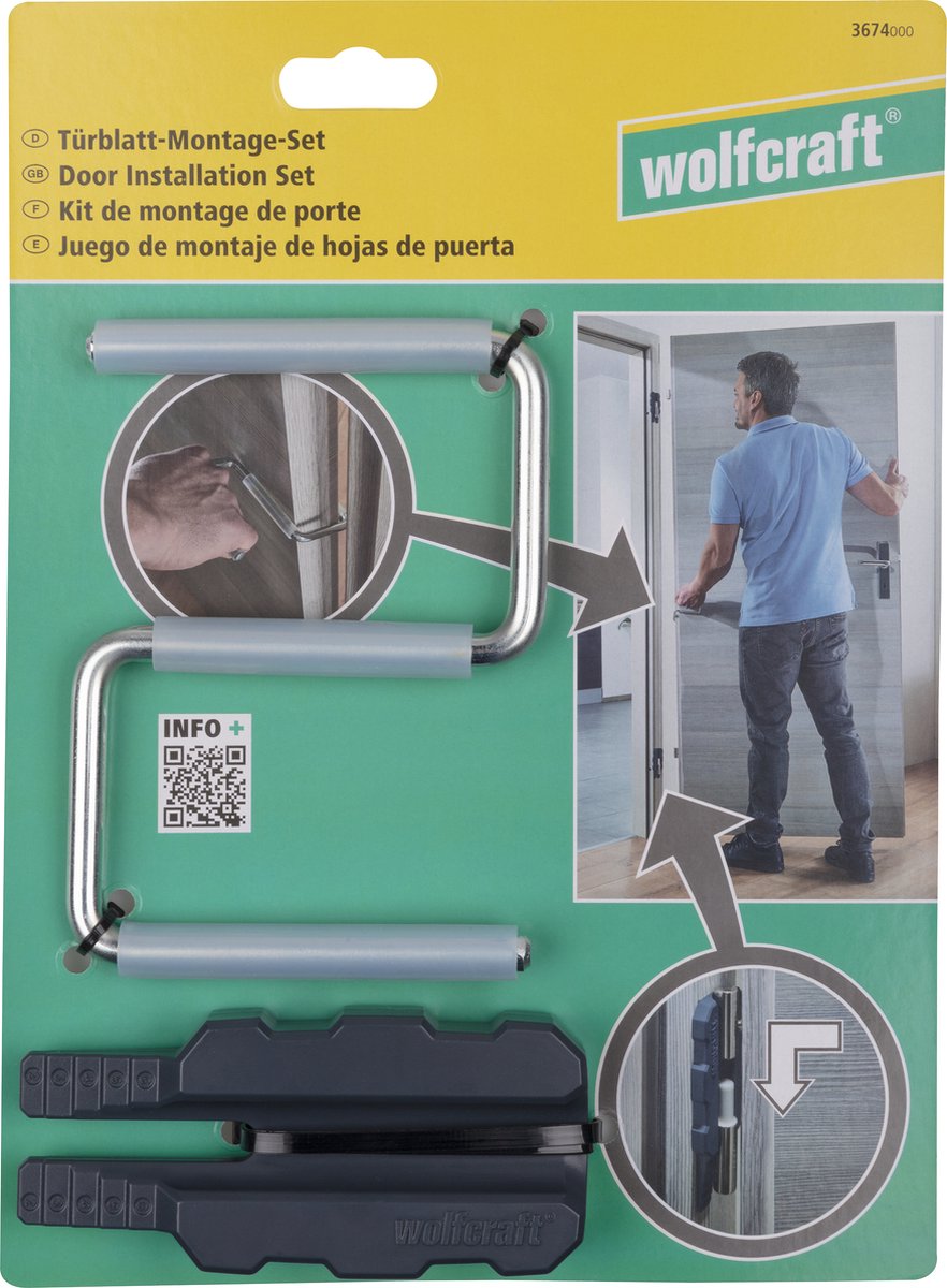 Wolfcraft Montagesatz | Türblatt | 3-teilig | 1 Satz - 3674000