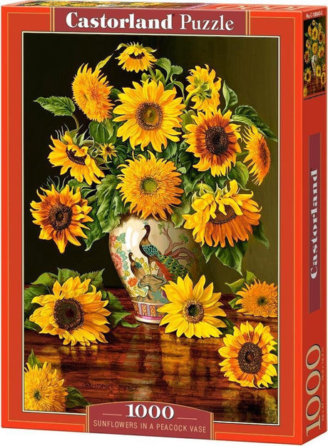 Castorland-Sonnenblumen in einer Pfauenvase – Puzzle – 1.000 Teile – Satin-Finish – perfekte Passform – europäische Qualität