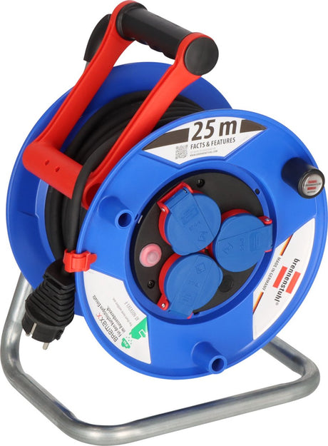 Brennerstuhl garantiert IP44-Kabeltrommel (25m, Spezialkunststoff, kurzfristiger Außeneinsatz, Made in Germany)