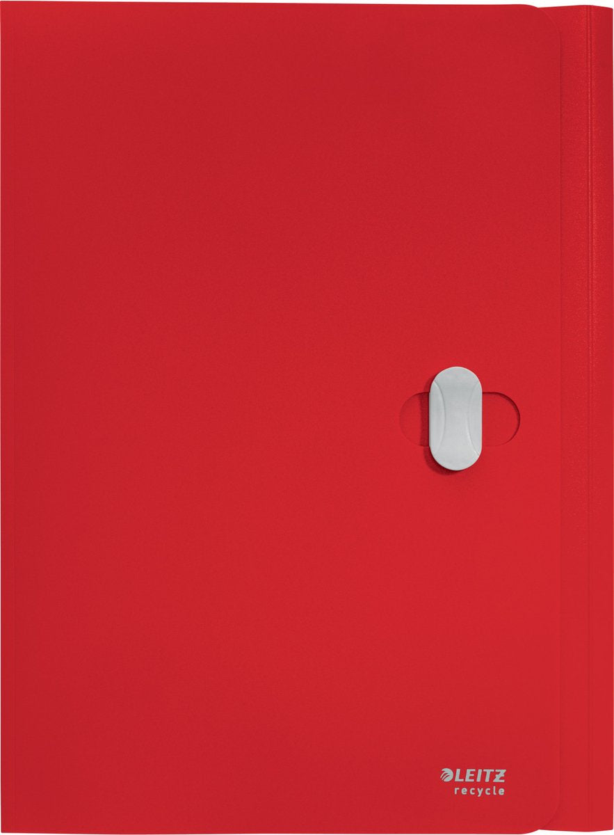 Leitz Recycle 3-Klappen-Ordner A4 – 80 % recycelter Post-Consumer-Kunststoff – Rot
