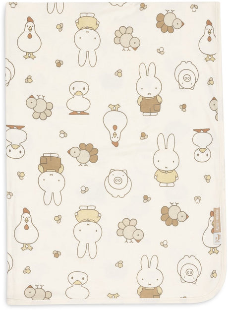 Jollein Babydecke für Kinderbett – 75 x 100 cm – Jersey – Miffy Family Farm