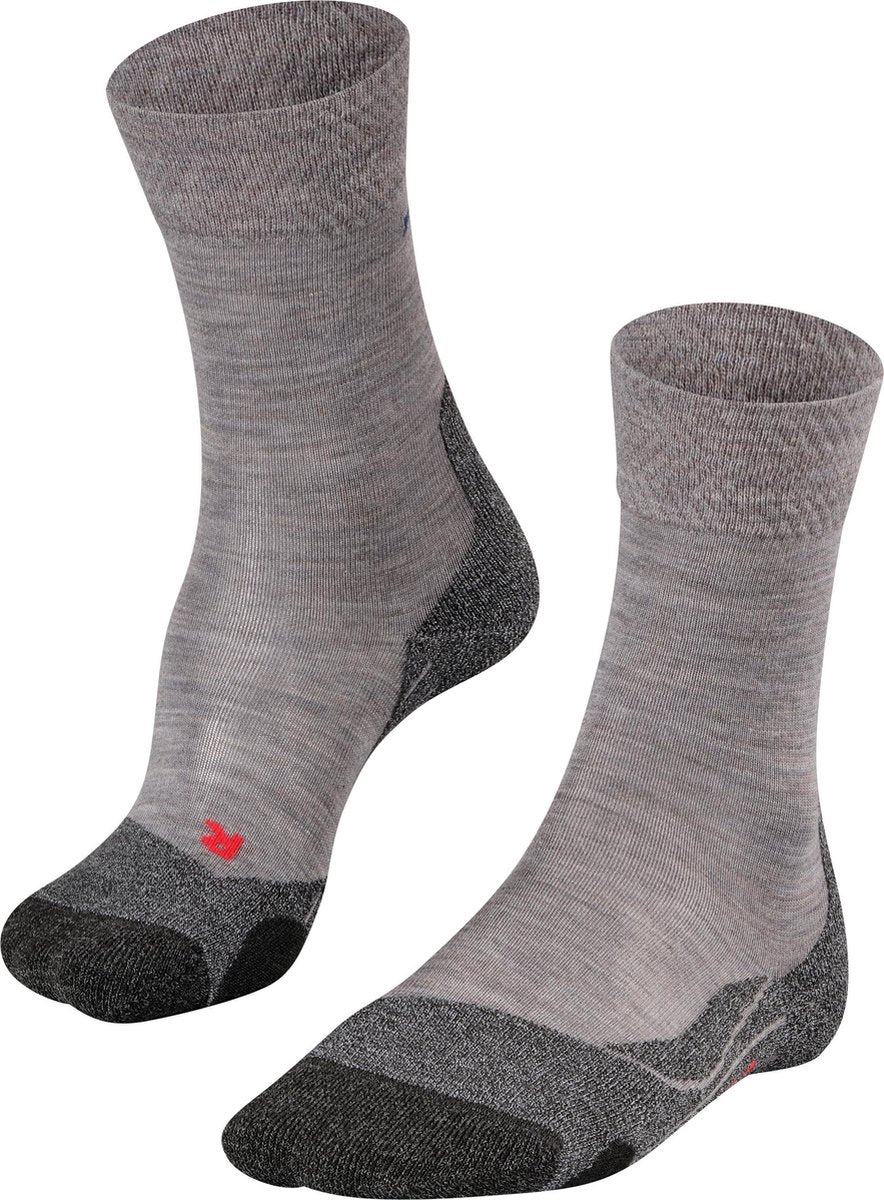 Falke TK2 Melange Anti-Blister Wandersocken aus dickem Woll-Funktionsmaterial Damen Grau - Größe 37-38