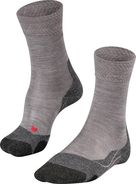 Falke TK2 Melange Anti-Blister Wandersocken aus dickem Woll-Funktionsmaterial Damen Grau - Größe 37-38