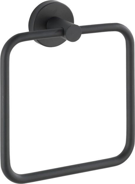 Wenko Handtuchring Bosio Edelstahl schwarz matt 16x18cm - Handtuchhalter