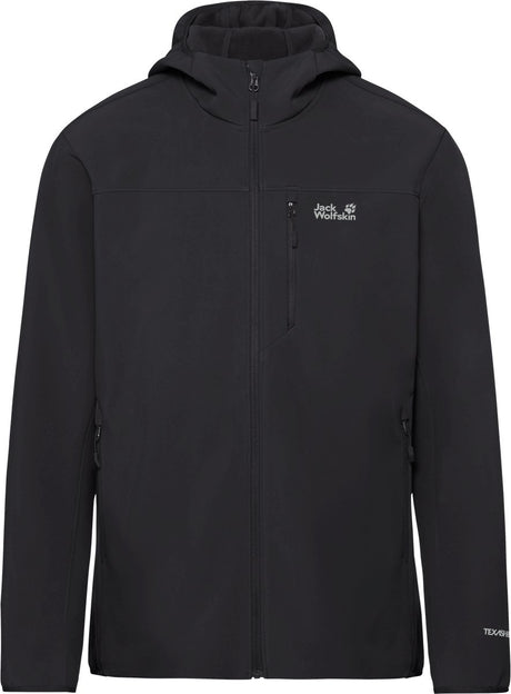 Jack wolfskin wild winds hooded jkt m heren outdoorjas - black s