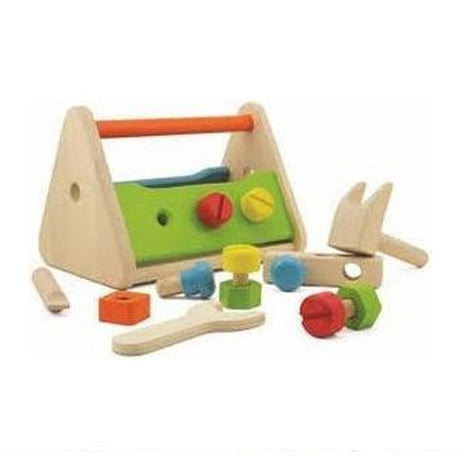 Pintoy-Werkzeugkasten aus Holz mit Inhalt