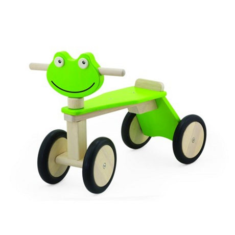 Pintoy hölzerner Laufradfrosch mit 4 Rädern grün