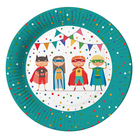 Papstar Set mit 10 Tellern Superheldenkarton ã˜23cm