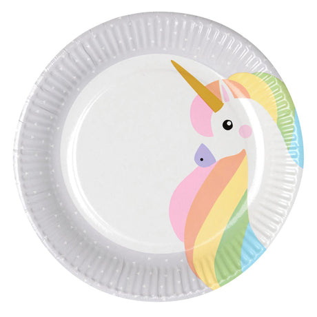 Papstar Set mit 10 Einhorn-Papptellern ã˜23cm