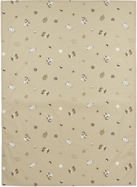 Meyco Babybettlaken mit Waldtieren – Sand – 75 x 100 cm – 0,3 tog