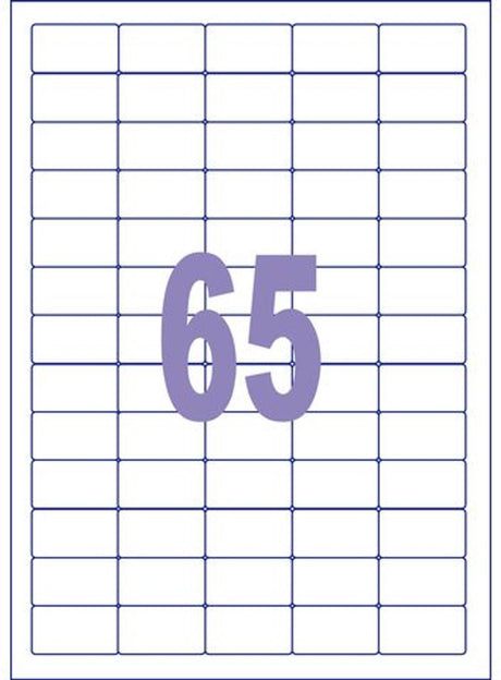 Kangaro-Etikett – Injet-Laserkopie – 38,1 x 21,2 mm – Schachtel mit 25 Blatt – 65 Aufkleber pro Blatt