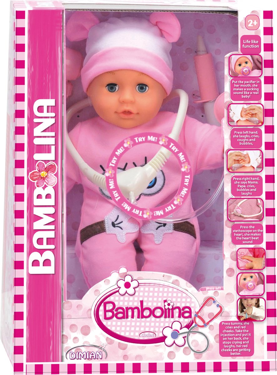 Dimian Puppenarzt-Set mit Zubehör – Molly Bambolina – 36 cm.