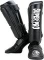 Super pro combat gear scheenbeschermer protector zwart wit large