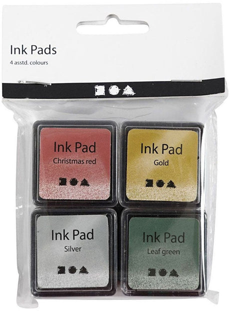 Creativ Company Stampe Ink Gold Lime Green Weihnachten Rot Silber, 4st.