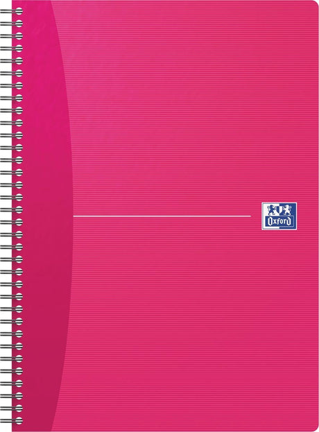 Oxford Office Essentials Spiralnotizbuch, 180 Seiten, ft A4, kariert 5 mm, verschiedene Farben, 5 Stück