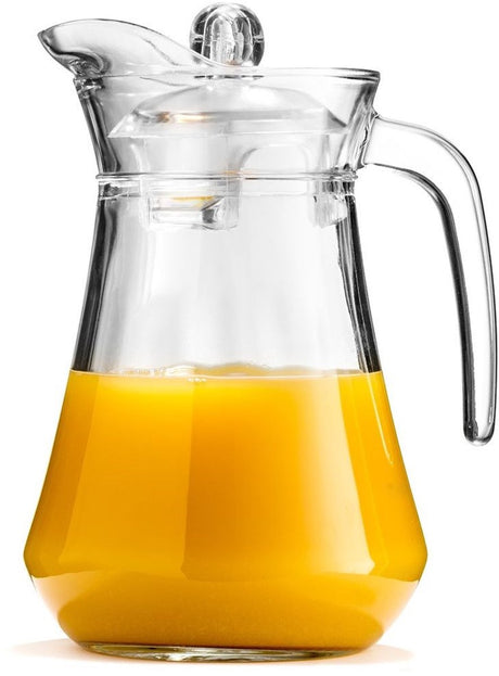 Vilde karaf glas met deksel 1,4 l - kan - waterkaraf voor fruitwater - waterkan - drinkkan