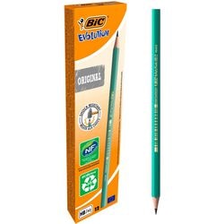 Bic Evolution Bleistifte, L: 17,5 cm, HB, Stärke 7 mm, Mine 2 mm, 12 Stück 1 Box