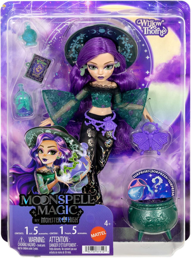 Monster High Moonspell Magic von – Willow Thorne Modepuppe – Naturhexe mit Zubehör