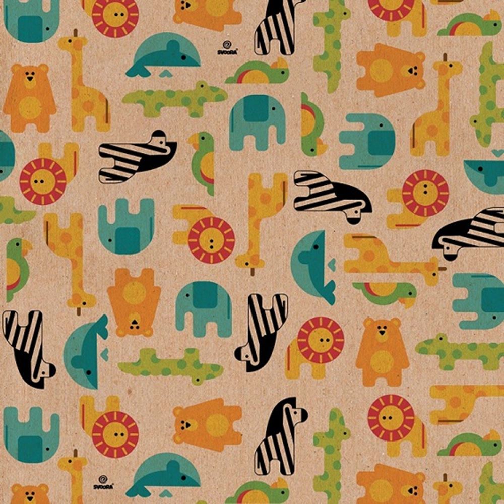 Rol inpakpapier dieren. 70 cm x 200 mete