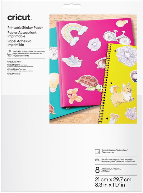 Bedruckbares Aufkleberpapier von Cricut – A4 – weiß (8 Blatt)