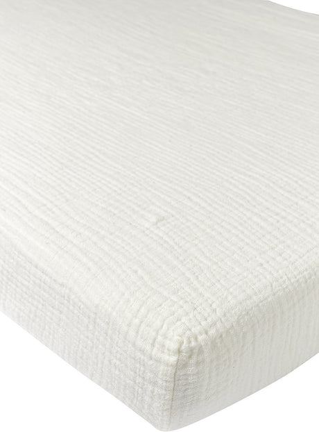 Meyco Baby Uni Spannbettlaken für Kinderbett – vorgewaschen, hydrophil – gebrochenes Weiß – 40 x 80 cm