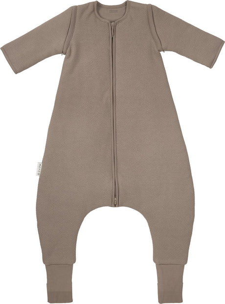 Meyco baby studio collection classic slaapoverall jumper - afritsbare mouwen - dark taupe - 80cm - 2.5 tog