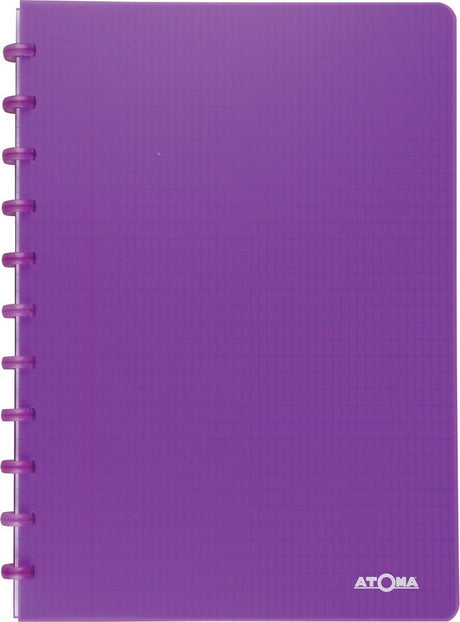 Atoma – trendiges Notizbuch – A4 – 144 Seiten – kommerziell kariert – transparentes Lila