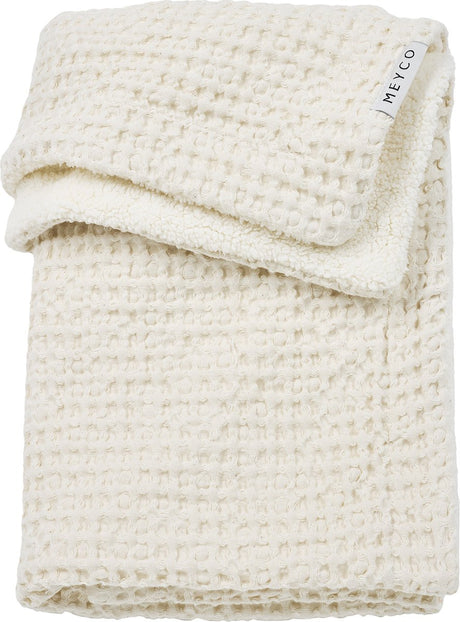 Meyco Baby Waffel-Teddy-Kinderbettdecke – Natur – 75 x 100 cm – 2,0 Tog