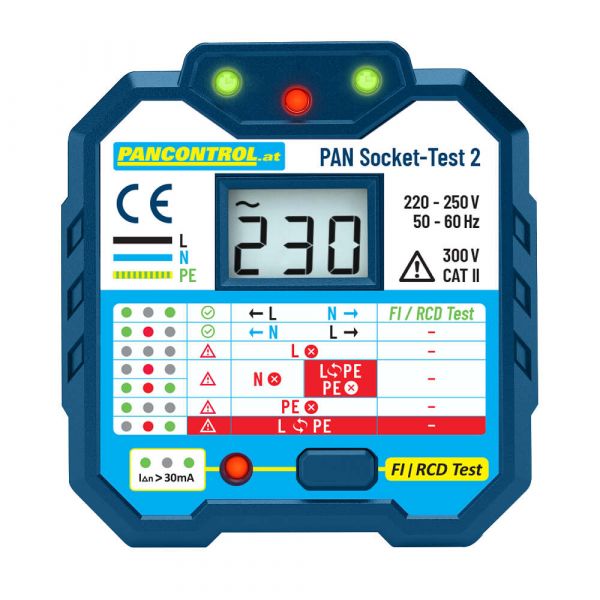 Pancontrol socket tester + tester fi 30 heeft